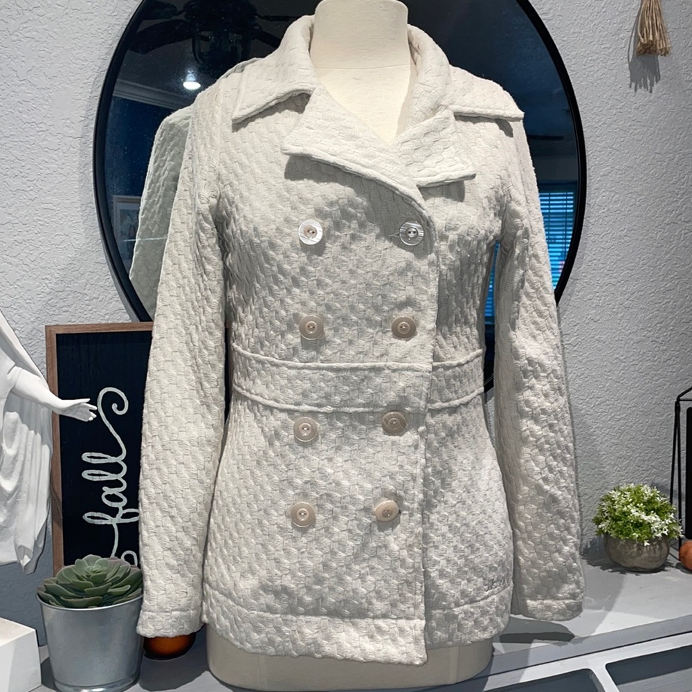 Billabong Patterned Pea Coat Ivory S